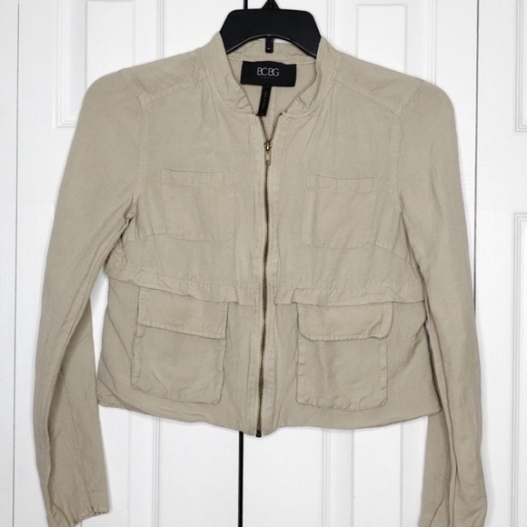 BCBG NWT womens linen jacket size 4 - Picture 7 of 8